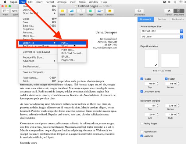 change preset for pdf files on mac